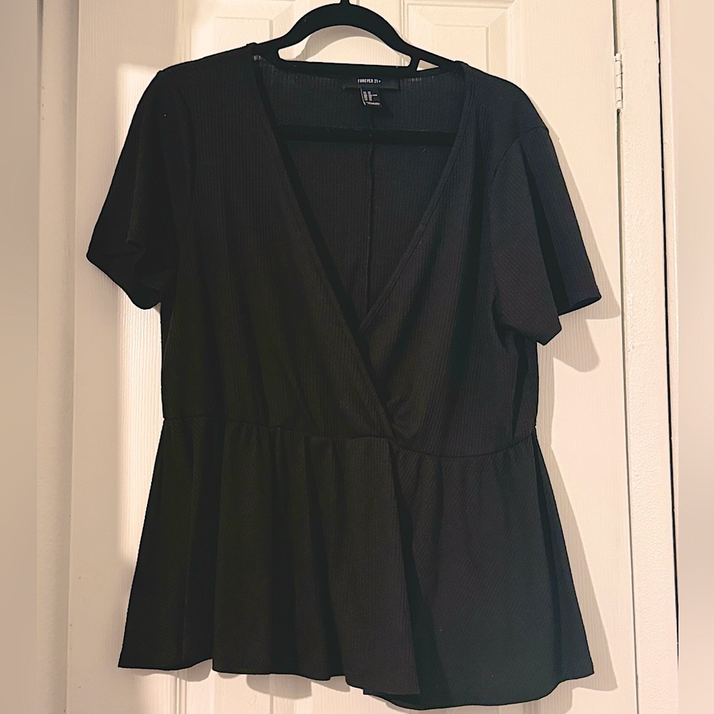 Black blouse, size 2X